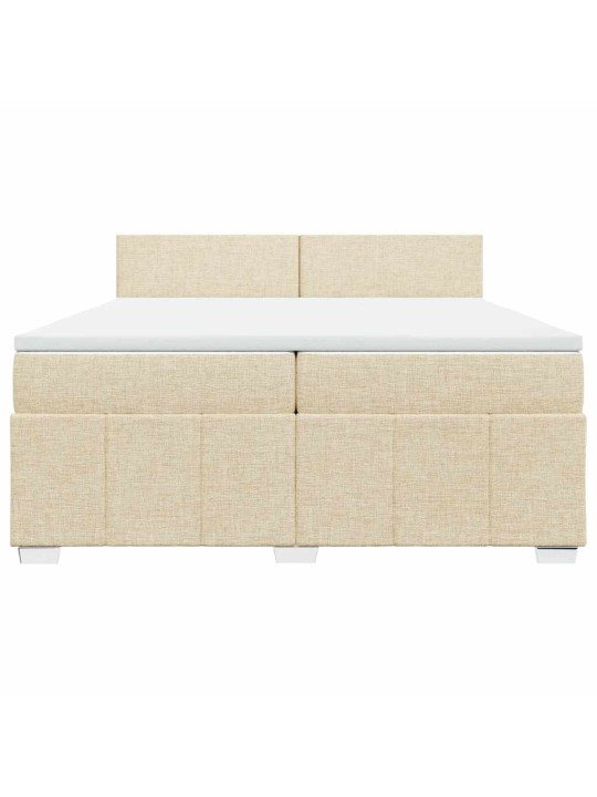 Box spring postel s matrací krémová 200x200 cm textil