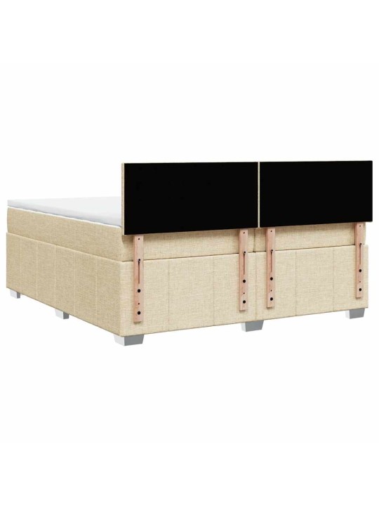 Box spring postel s matrací krémová 200x200 cm textil