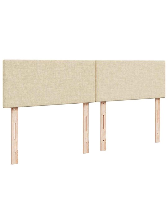 Box spring postel s matrací krémová 200x200 cm textil