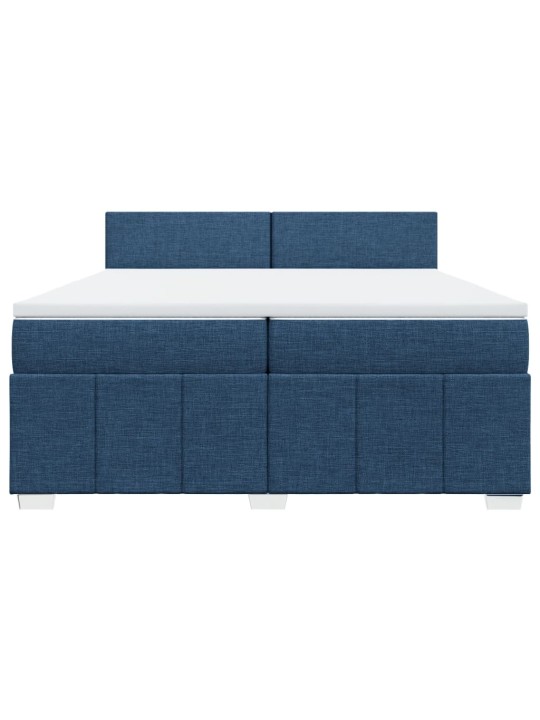 Box spring postel s matrací modrá 200x200 cm textil