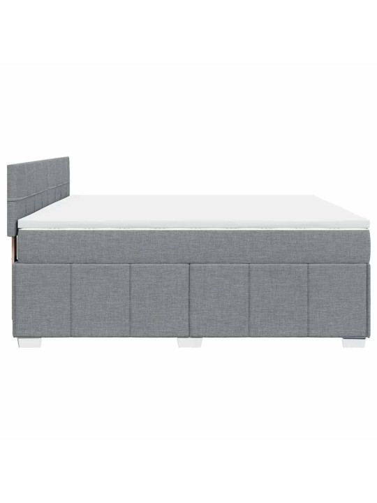 Box spring postel s matrací světle šedá 200 x 200 cm textil