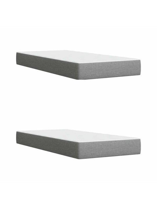 Box spring postel s matrací světle šedá 200 x 200 cm textil