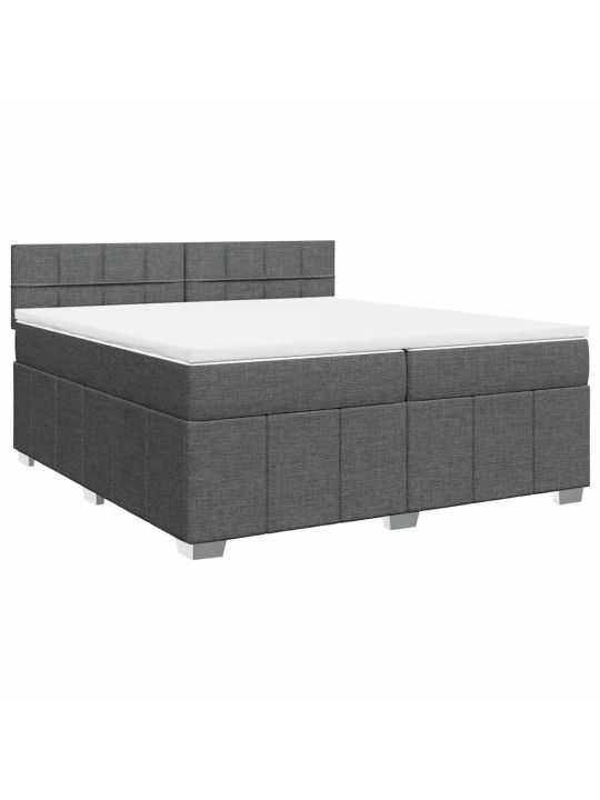 Box spring postel s matrací tmavě šedá 200x200 cm textil