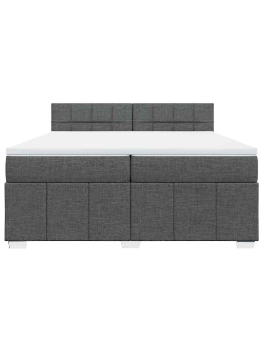 Box spring postel s matrací tmavě šedá 200x200 cm textil