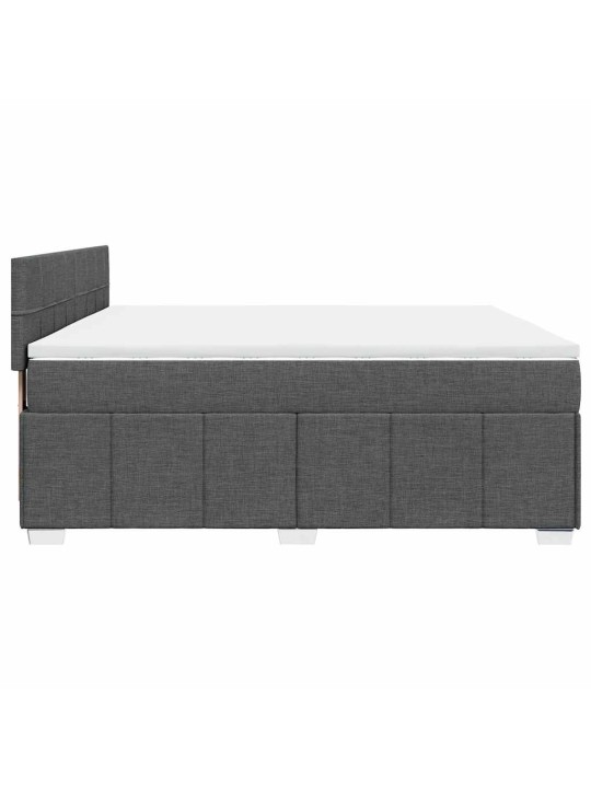 Box spring postel s matrací tmavě šedá 200x200 cm textil