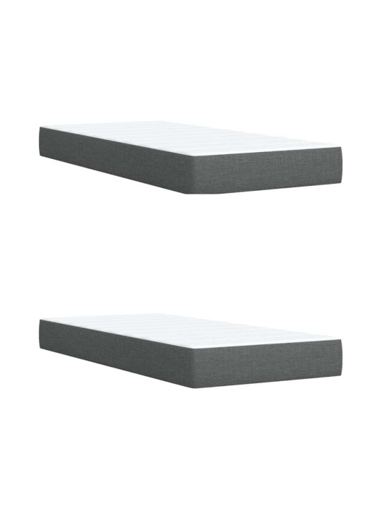 Box spring postel s matrací tmavě šedá 200x200 cm textil