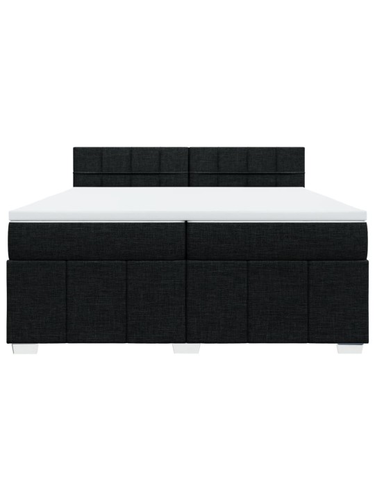 Box spring postel s matrací černá 200x200 cm textil