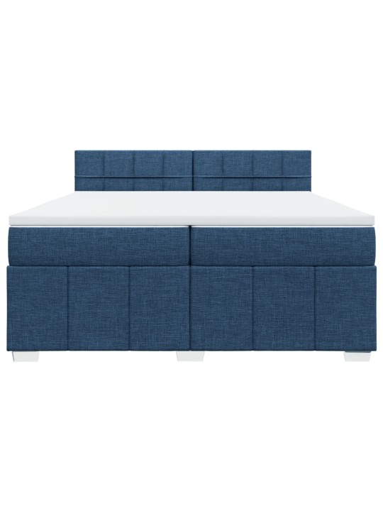 Box spring postel s matrací modrá 200x200 cm textil