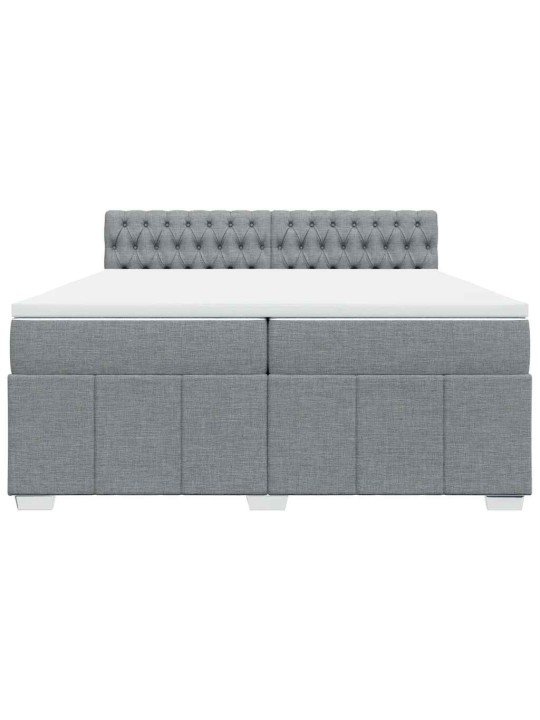 Box spring postel s matrací světle šedá 200 x 200 cm textil