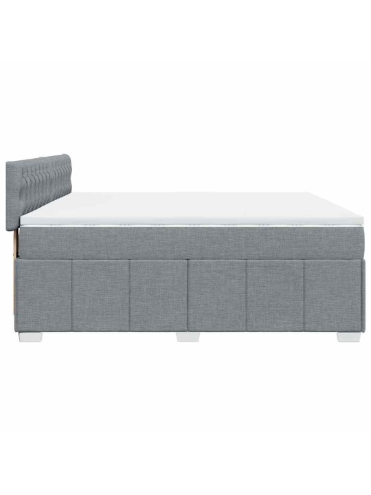 Box spring postel s matrací světle šedá 200 x 200 cm textil
