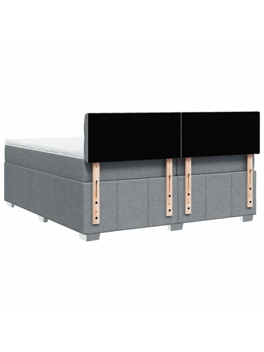 Box spring postel s matrací světle šedá 200 x 200 cm textil