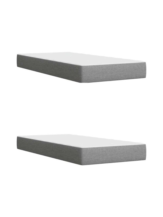 Box spring postel s matrací světle šedá 200 x 200 cm textil