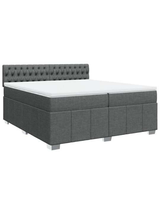 Box spring postel s matrací tmavě šedá 200x200 cm textil