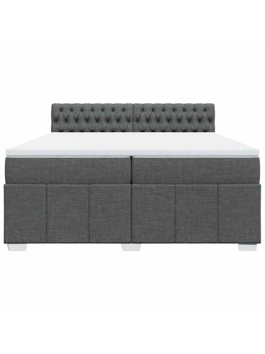 Box spring postel s matrací tmavě šedá 200x200 cm textil