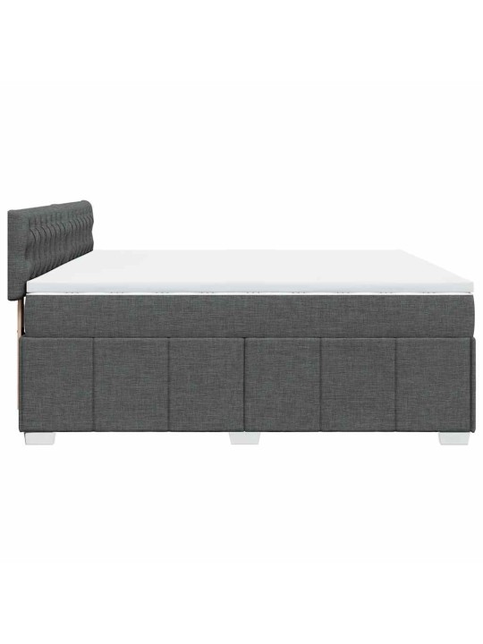 Box spring postel s matrací tmavě šedá 200x200 cm textil