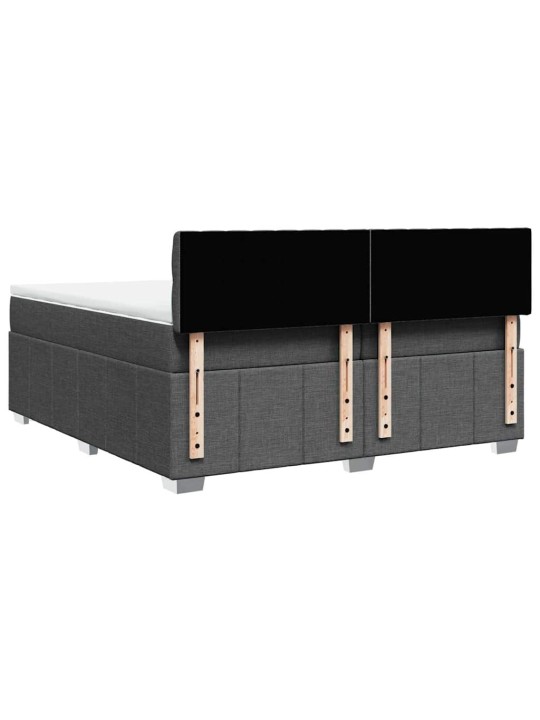 Box spring postel s matrací tmavě šedá 200x200 cm textil