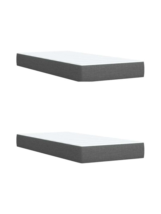 Box spring postel s matrací tmavě šedá 200x200 cm textil