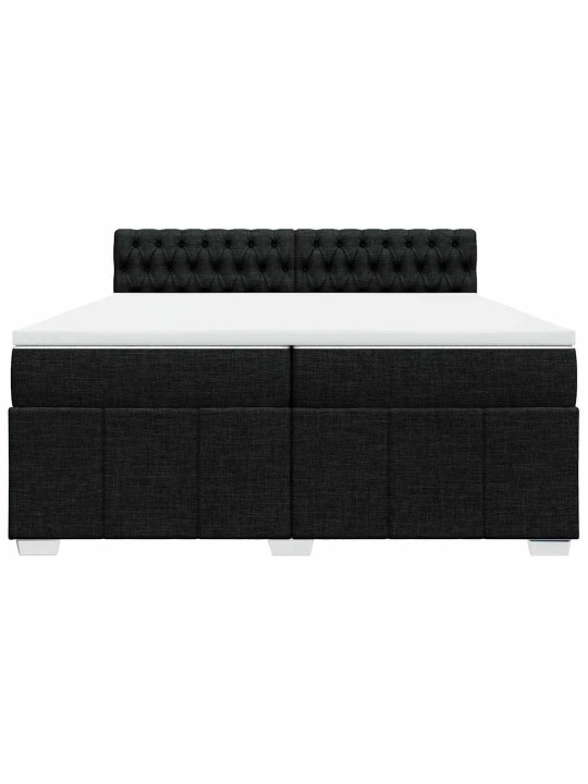 Box spring postel s matrací černá 200x200 cm textil