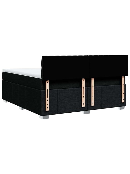 Box spring postel s matrací černá 200x200 cm textil