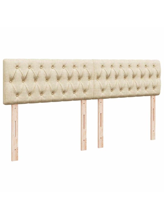Box spring postel s matrací krémová 200x200 cm textil