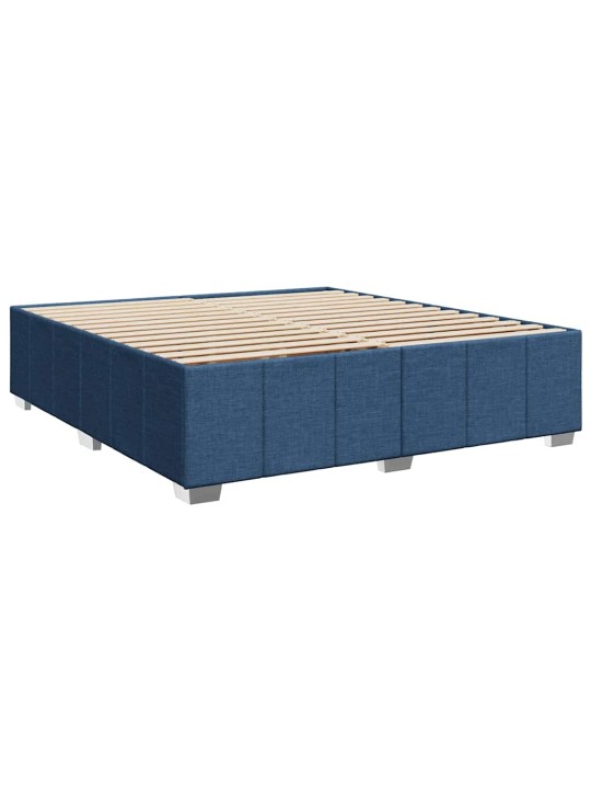 Box spring postel s matrací modrá 200x200 cm textil