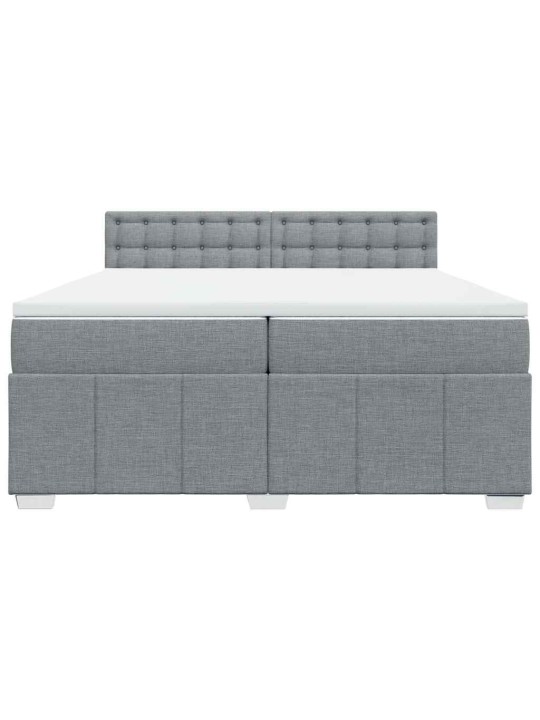 Box spring postel s matrací světle šedá 200 x 200 cm textil