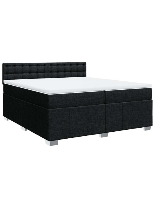 Box spring postel s matrací černá 200x200 cm textil