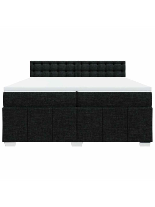 Box spring postel s matrací černá 200x200 cm textil