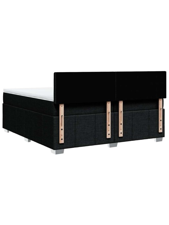 Box spring postel s matrací černá 200x200 cm textil