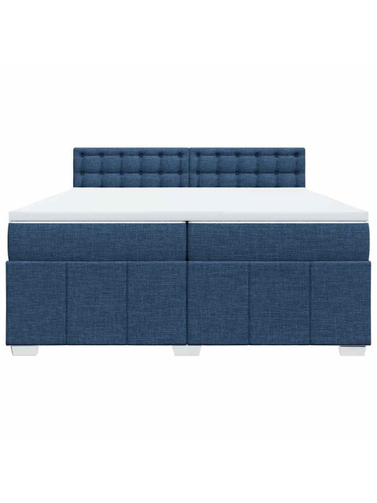 Box spring postel s matrací modrá 200x200 cm textil