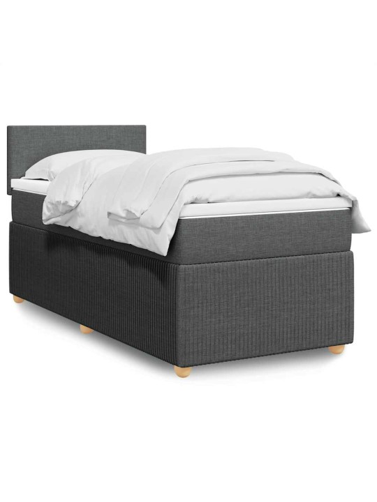 Box spring postel s matrací tmavě šedá 80 x 200 cm textil
