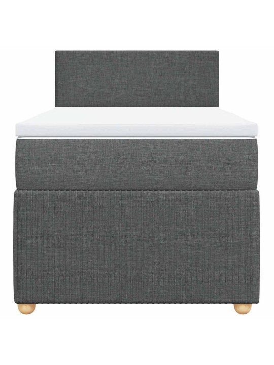 Box spring postel s matrací tmavě šedá 80 x 200 cm textil