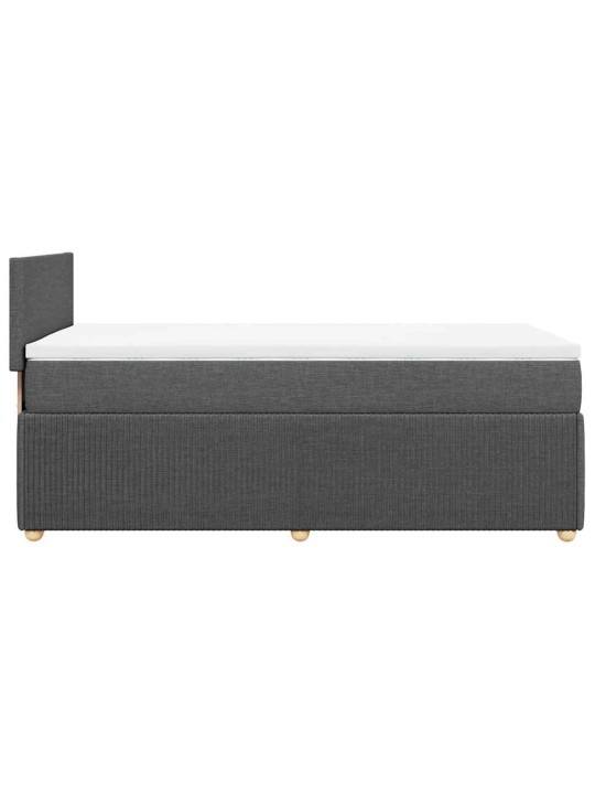 Box spring postel s matrací tmavě šedá 80 x 200 cm textil