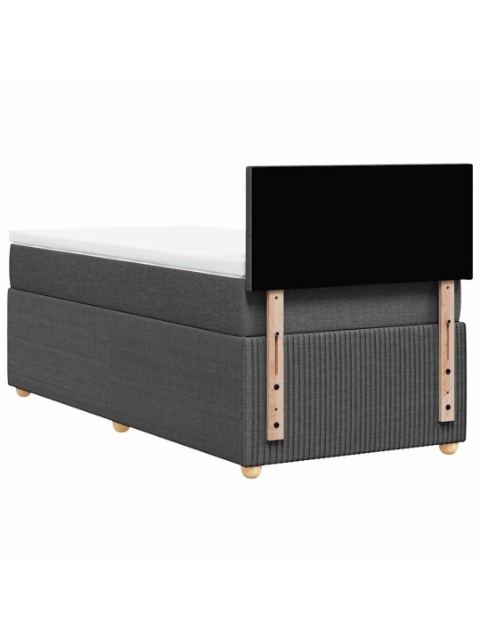 Box spring postel s matrací tmavě šedá 80 x 200 cm textil
