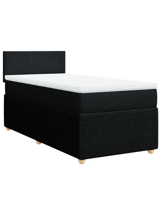 Box spring postel s matrací černá 80 x 200 cm textil