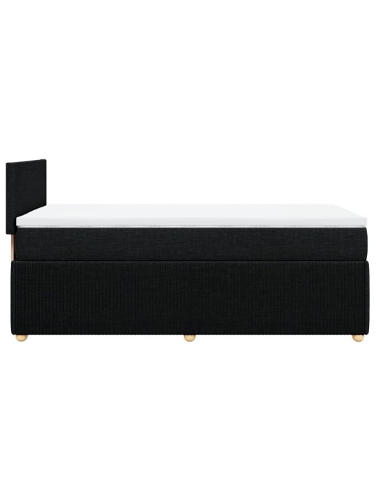 Box spring postel s matrací černá 80 x 200 cm textil