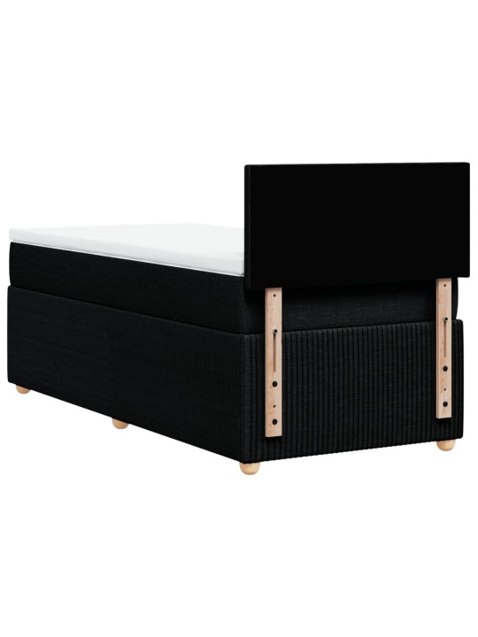 Box spring postel s matrací černá 80 x 200 cm textil