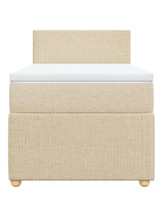 Box spring postel s matrací krémová 80 x 200 cm textil