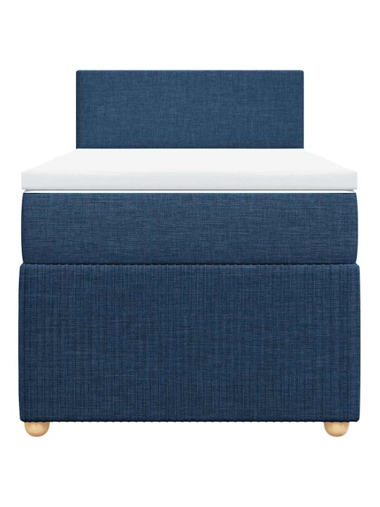 Box spring postel s matrací modrá 80x200 cm textil