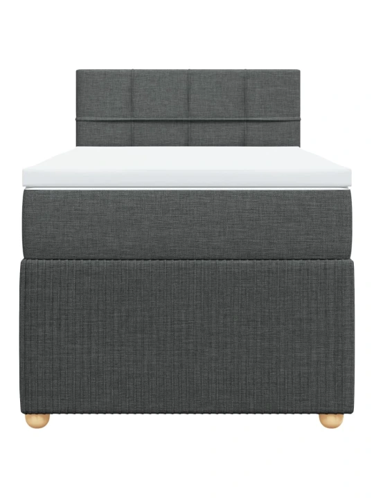 Box spring postel s matrací tmavě šedá 80 x 200 cm textil