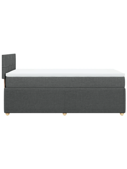 Box spring postel s matrací tmavě šedá 80 x 200 cm textil