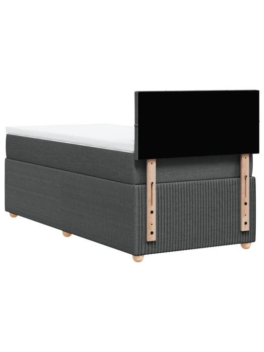 Box spring postel s matrací tmavě šedá 80 x 200 cm textil