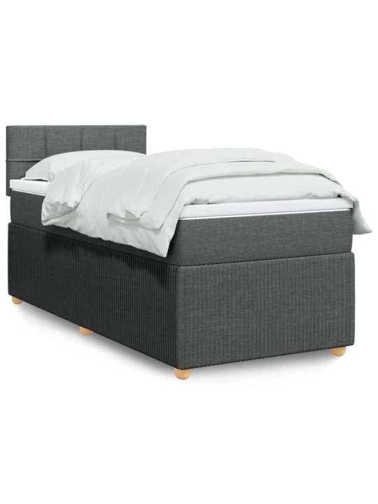 Box spring postel s matrací tmavě šedá 80 x 200 cm textil