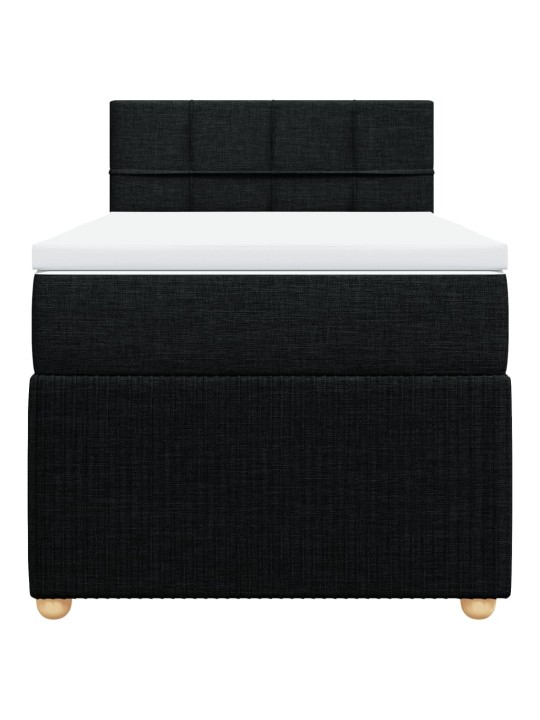 Box spring postel s matrací černá 80 x 200 cm textil