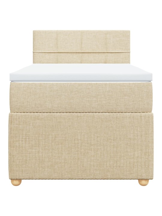 Box spring postel s matrací krémová 80 x 200 cm textil