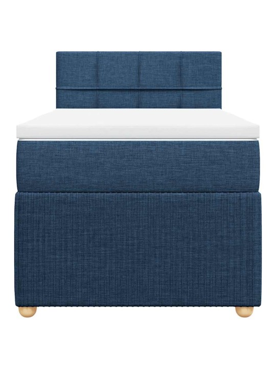 Box spring postel s matrací modrá 80x200 cm textil