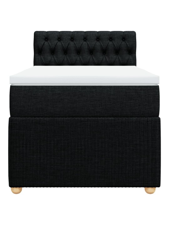 Box spring postel s matrací černá 80 x 200 cm textil