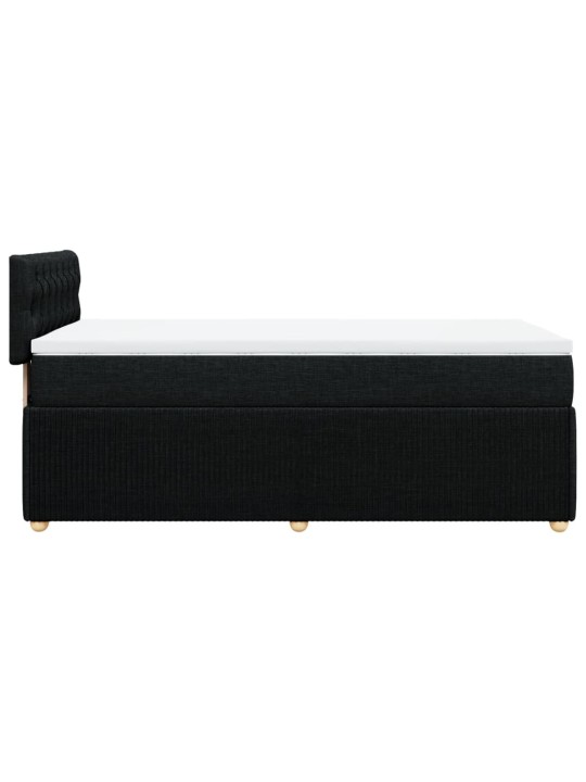 Box spring postel s matrací černá 80 x 200 cm textil