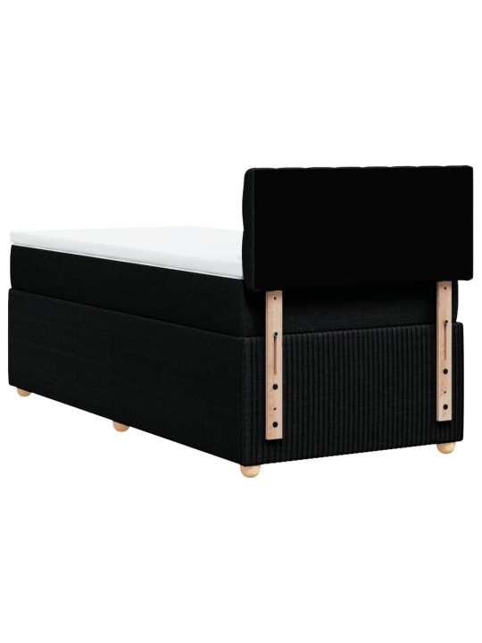 Box spring postel s matrací černá 80 x 200 cm textil