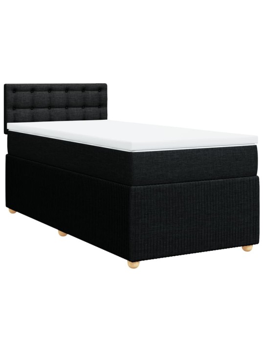 Box spring postel s matrací černá 80 x 200 cm textil